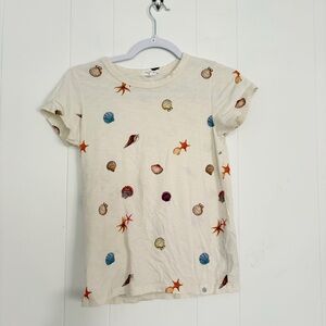 rag & bone Womens Size XS Cream Seashell and Starfish Tee